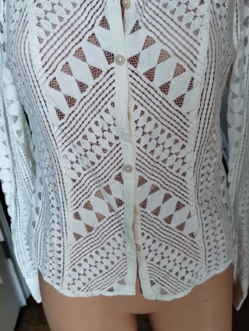 Crochet Button-Front Anthropologie Top - Picture 7 of 15